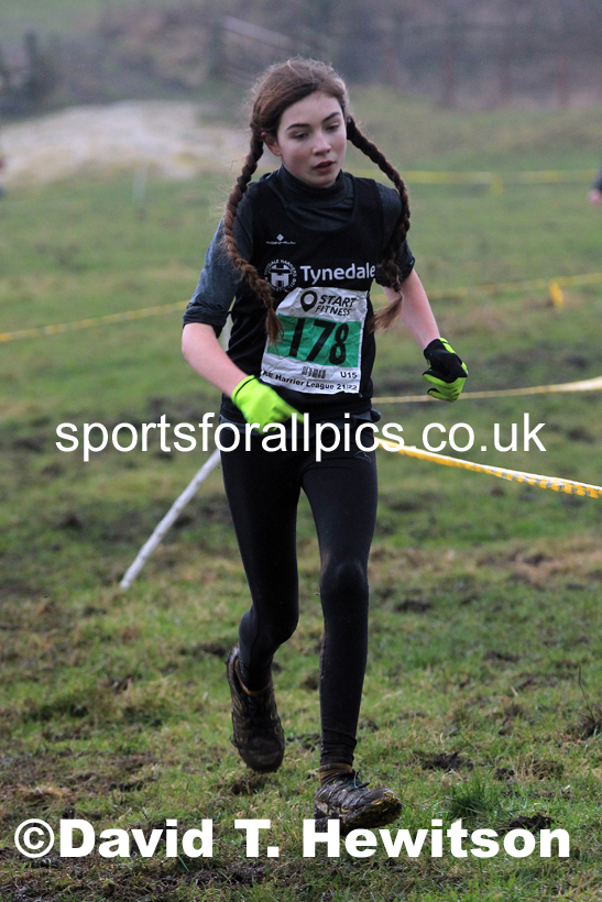 Girls under-15s 2022 North Eastern Harrier League, Thornley Farm, Peterlee, County Durham. Photo: David T. Hewitson/Sports for All Pics
